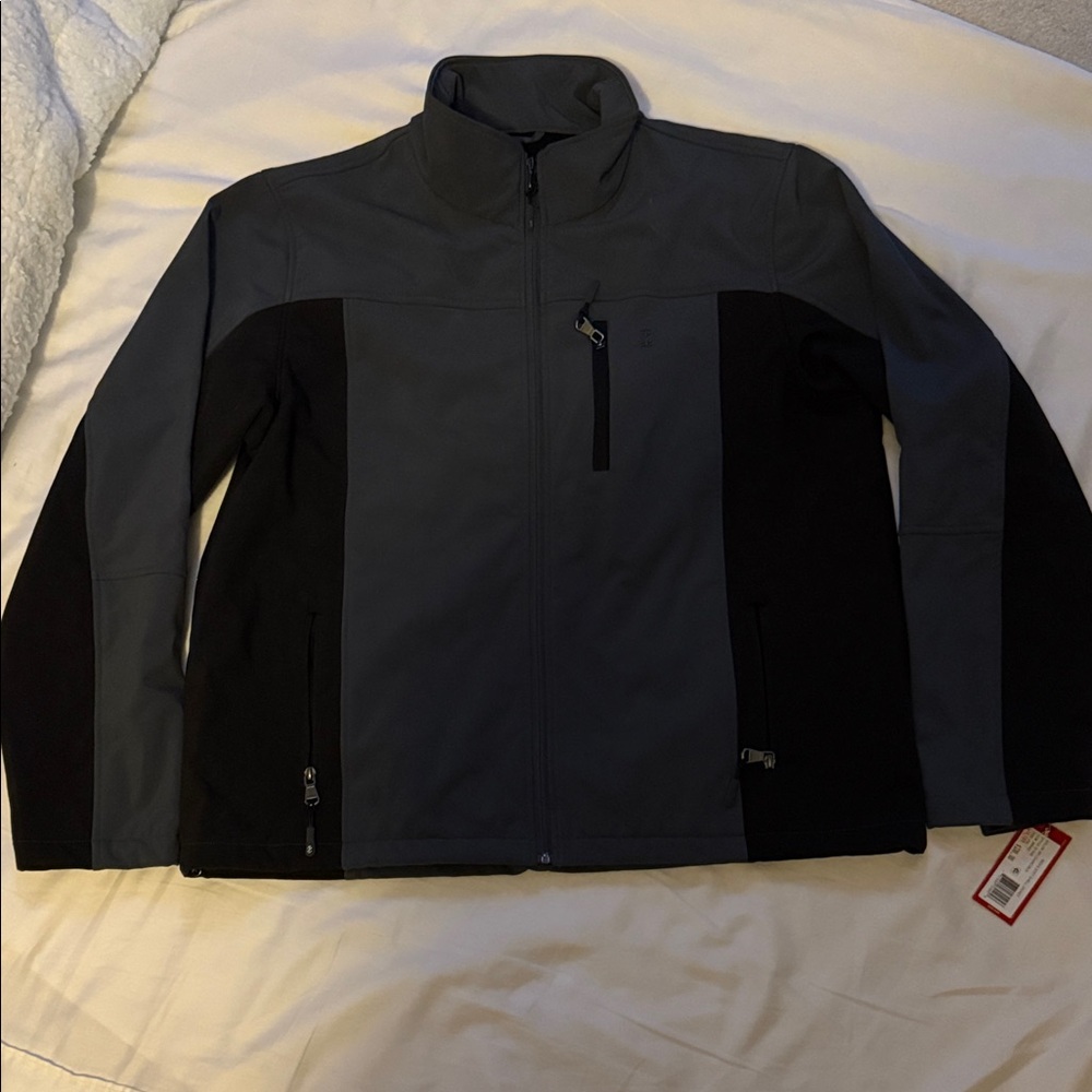 Izod Men's Black and Gray Performance Jacket